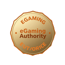 Cura&ccedil;ao eGaming Lizenzsiegel in Gold und Orange mit leuchtendem Rand