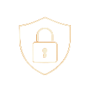 SSL-Verschl&uuml;sselungsschild mit leuchtend orangem Vorh&auml;ngeschloss auf transparentem Hintergrund